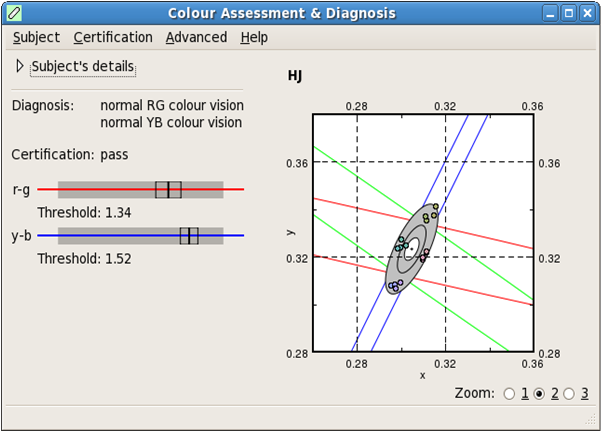 Screenshot showing normal trichromat